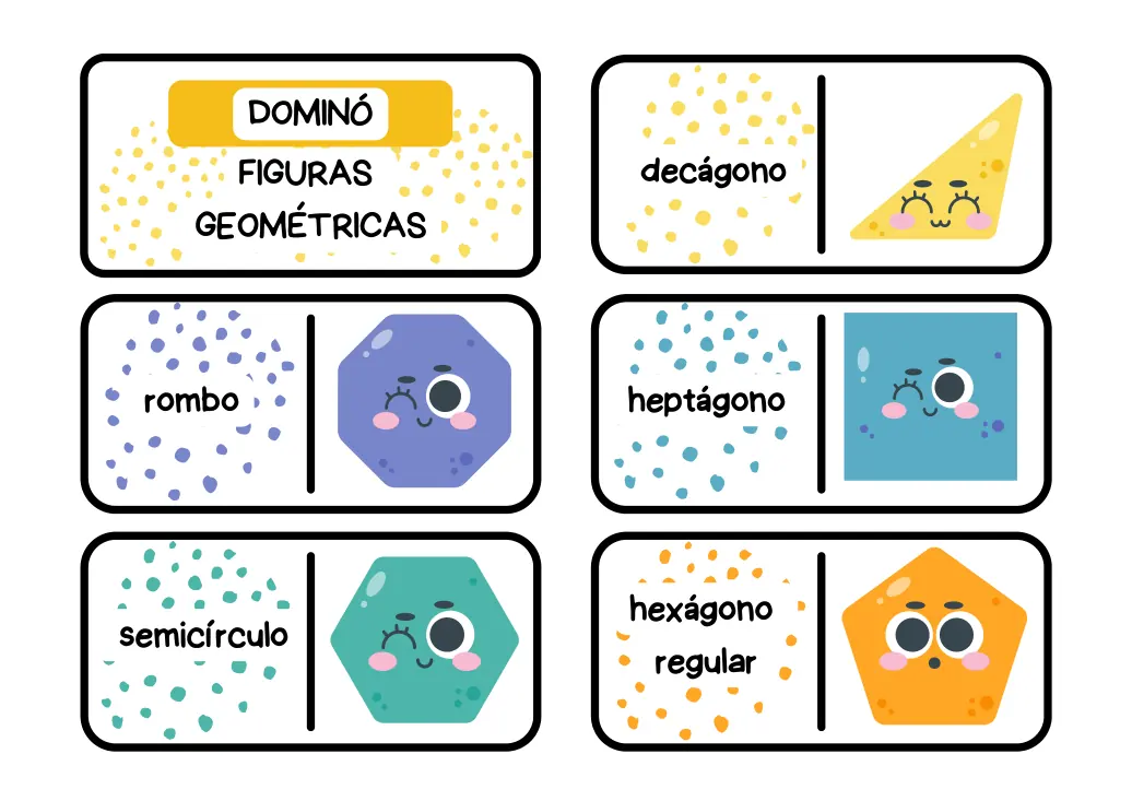 Vista previa de Dominó de figuras geométricas para 6.º de Primaria