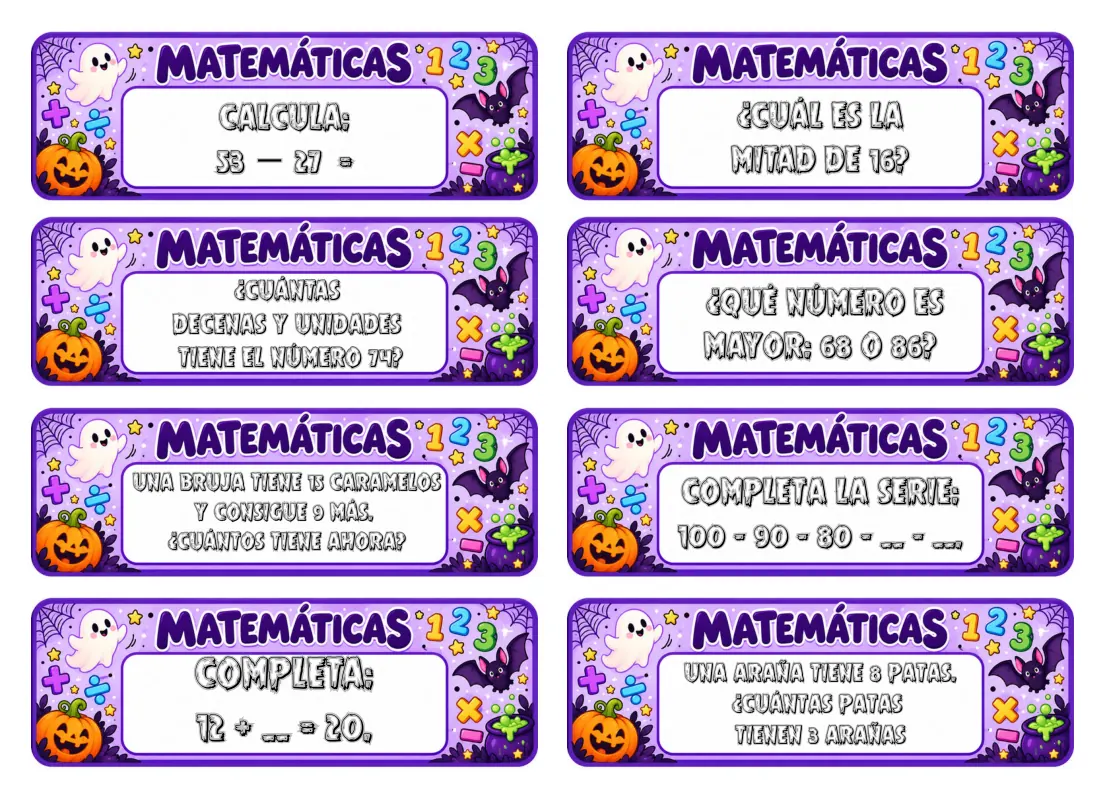 Más retos de Matemáticas