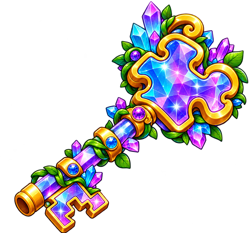 Llave mágica de cristal